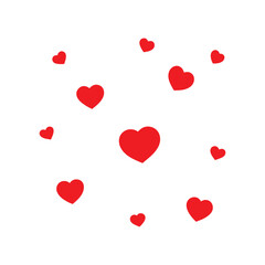 Tiny Red Hearts on White Minimal Background