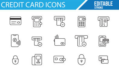 Vector Credit Card Symbols for Secure Online Payment and Shopping