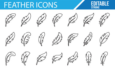 Vector Feather Icons Set for Digital Art and Illustrations