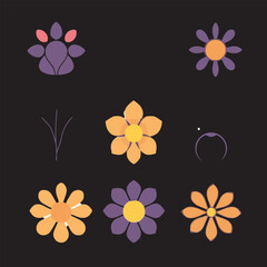 Obraz premium set of flowers