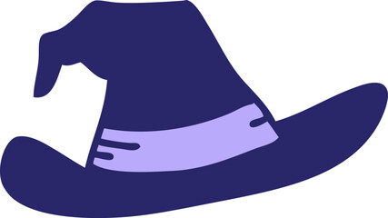 cartoon of a spooky witch hat in bright neon color