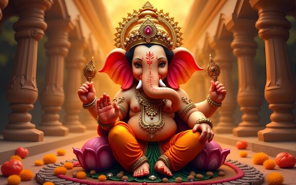 Hindu lord Ganesha | Ganpati | Ganesh | Ganpati festival | Ganesh Chaturthi. High quality - Powered by Adobe