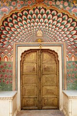 City Palace of Jaipur gold door. India