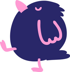 bird walking in bright neon color