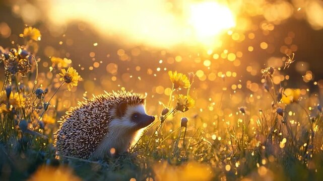  hedgehog in surrey hills morning dew video