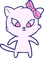 cartoon cat in bright neon color