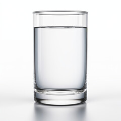 glass of water on white background