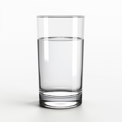 glass of water on white background