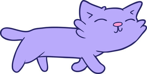 cartoon cat in bright neon color