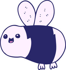 cartoon bee in bright neon color