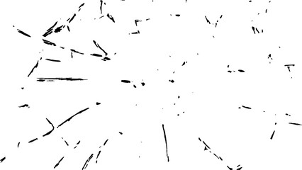 Crack effect collage of broken glass on white background. Transparent cracked black glass texture. Collection of cracks of broken glass on black background. Concept of shots on the window for design.