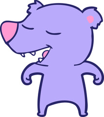 cartoon bear in bright neon color