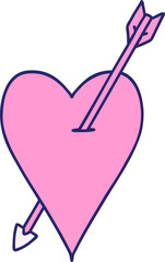 pierced love heart in bright neon color