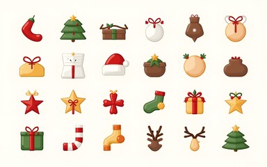 Collection of 25 Holidays. Icons of Festive Traditions and Cultural Celebrations. High quality