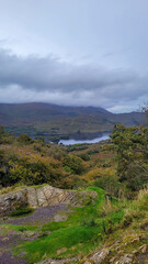 Lake and Autumn Trees Framing the Gap of Dunloe Mountains, Ireland