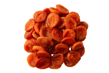 Dried apricots isolated on white background.
