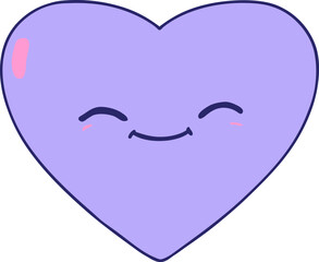 cartoon happy love heart in bright neon color