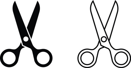 Scissors in two styles. The icon is isolated on a white background