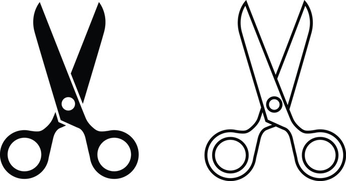 Scissors in two styles. The icon is isolated on a white background
