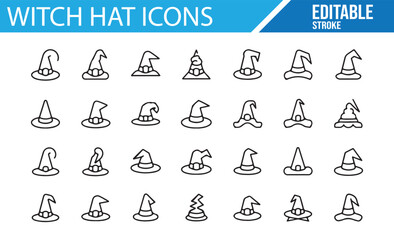 Halloween Witch Hat Illustrations for Web and Print Design

