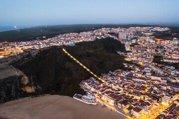 The city of Nazaré on an overcast day. Portugal.