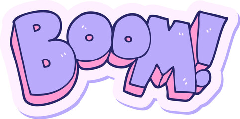 sticker of a cartoon boom in bright neon color © lineartestpilot
