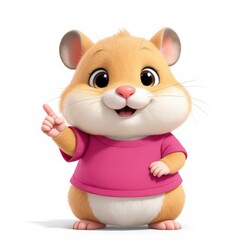 Fototapeta premium Cute Hamster Giving Advice Illustration on White Background