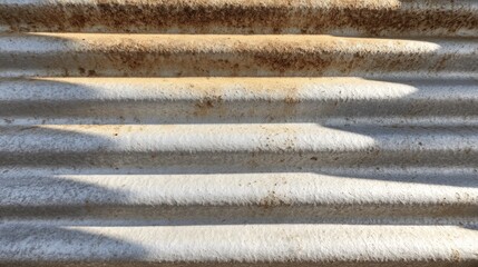 Corrugated metal surface with rust