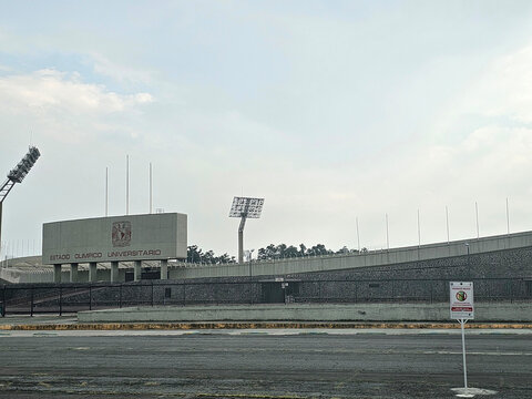 Mexico City, Mexico - Nov 3, 2024: The Estadio Olimpico Universitario is a soccer venue of the National Autonomous University of Mexico UNAM, located in CDMX