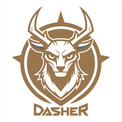 Reindeer sport logo icon design illustration.