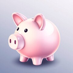  A piggy bank, elegantly depicted with smooth gradient transitions, refined features, and seamless color blending
