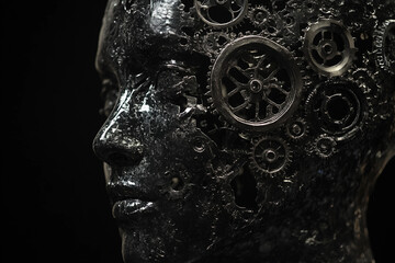 Futuristic dashboard interface with glowing blue data visualizations and analytics graphics, generative ai