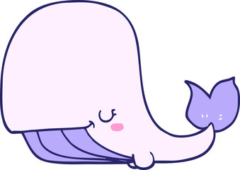 cartoon whale in bright neon color