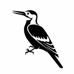 woodpecker bird black silhouette vector, Simple silhouette Design vector icon with white background. Wild Animal Vector. Bird Vector