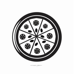 pizza black silhouette vector, Simple silhouette Design vector icon with white background. Food vector