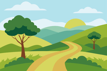 Obraz premium summer landscape with trees