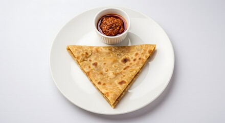 Aloo paratha breakfast recipe indian food flatbread potato filling with pickle delicious and tasty cuisine dish