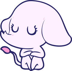 cute cartoon elephant in bright neon color