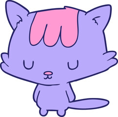 Fototapeta premium cartoon cat in bright neon color