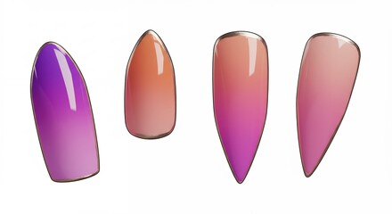 Fototapeta premium Gradient color artificial nails variety