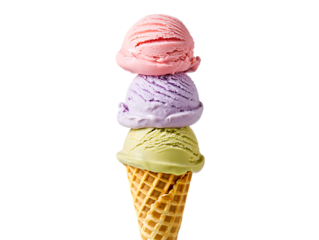 Delicious Triple Scoop Ice Cream Cone A Sweet Summer Treat