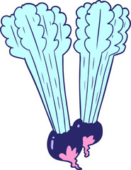 cartoon beetroots in bright neon color