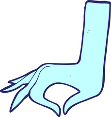 Fototapeta premium cartoon hand symbol in bright neon color