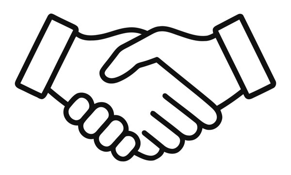 Handshake Agreement Icon - Line Art Vector Illustration