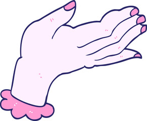 cartoon hand in bright neon color