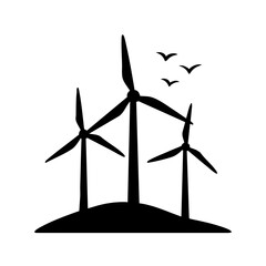 wind turbine on a white background vector