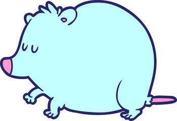cartoon shrew in bright neon color