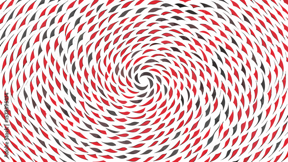 Poster abstract red and black swirl pattern with repeating leaf shapes