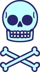 iconic tattoo style image of a skull in bright neon color