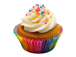 Delicious Vanilla Cupcake with Rainbow Sprinkles A Sweet Treat